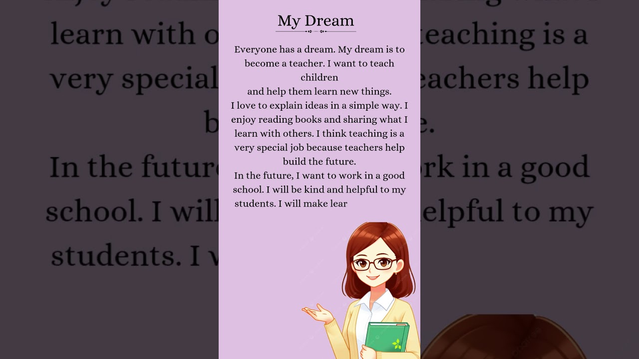 My Dream ✨ I Want to Be a Teacher 👩‍🏫 | English Essay 