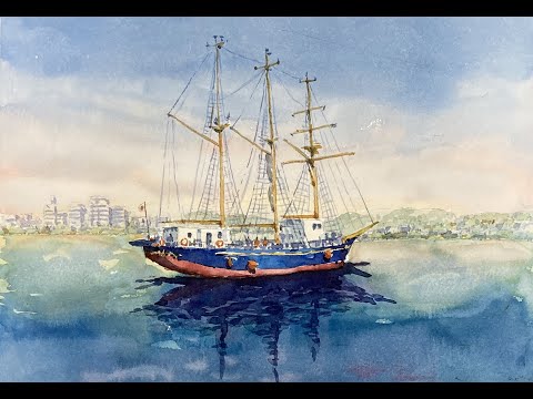 油彩画 帆船の風景 hqdefault.jpg