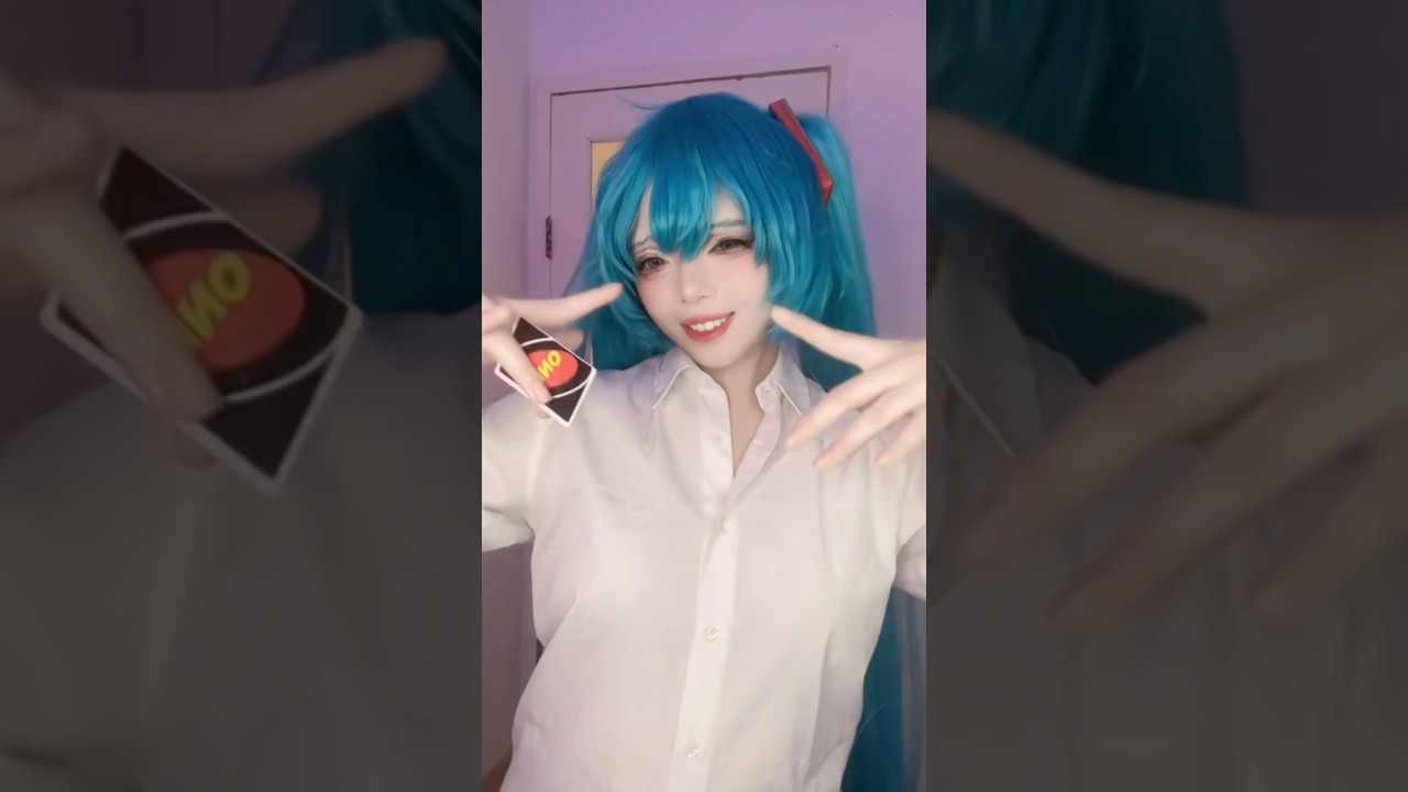 Let’s play UNO #hatsunemiku #uno #39neko #nicetry #hatsunemikucosplay #コスプレ