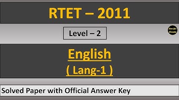 RTET 2011 level 2 English language paper solution