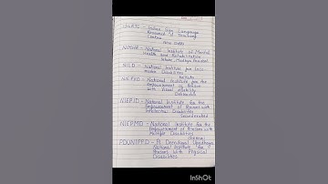 paper -1 Introduction to disabilities  unit -5  Full Forms ( D.ed.spl.ed )