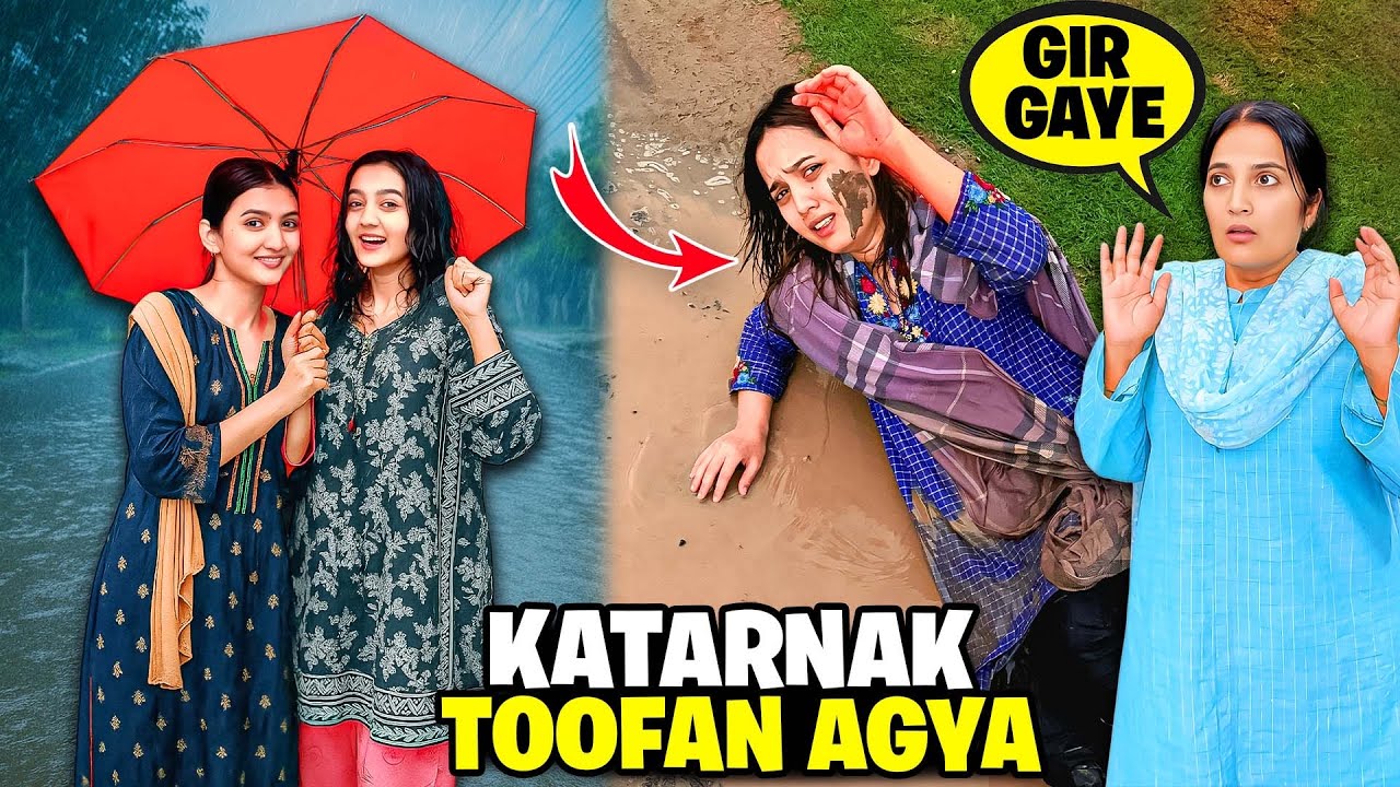 Toofan Mein Bhot Bura Gir Gaye💔😢|Sab Barrish Mein 5 Saal Baad Nahye😍🤣|Curry Ki Recipe🤩|Sistrology