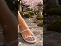 Cherry Blossom Blue Sandals With Falling Petals Pedicure