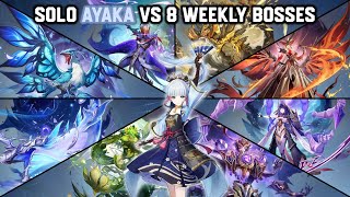 Solo C0R1 Ayaka vs 8 Weekly Bosses Without Food Buff | Genshin Impact