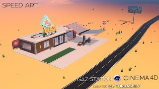 Gaz station in Cinema 4D by Torgashev ST C4D SPEED ART