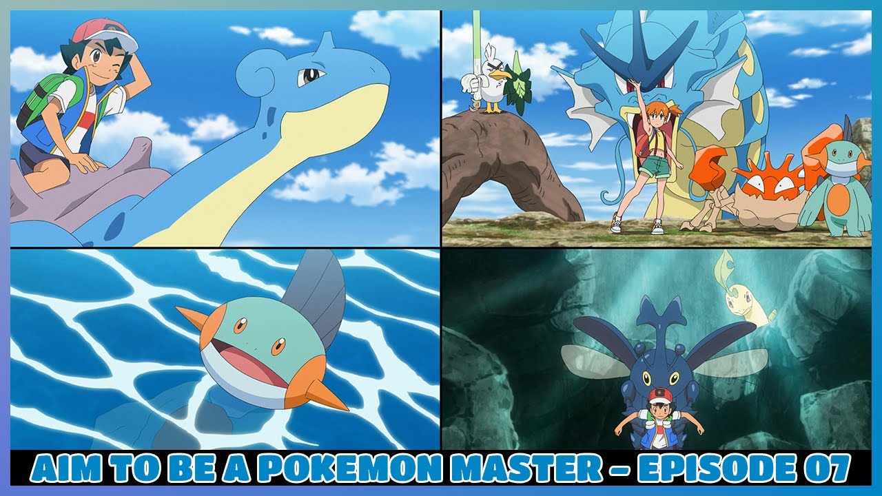 ◓ Anime Pokémon Journeys (Especial Ash Ketchum) • Episódio 144: Pocket  Monsters: A Bordo de Lapras ♪ (EP7)