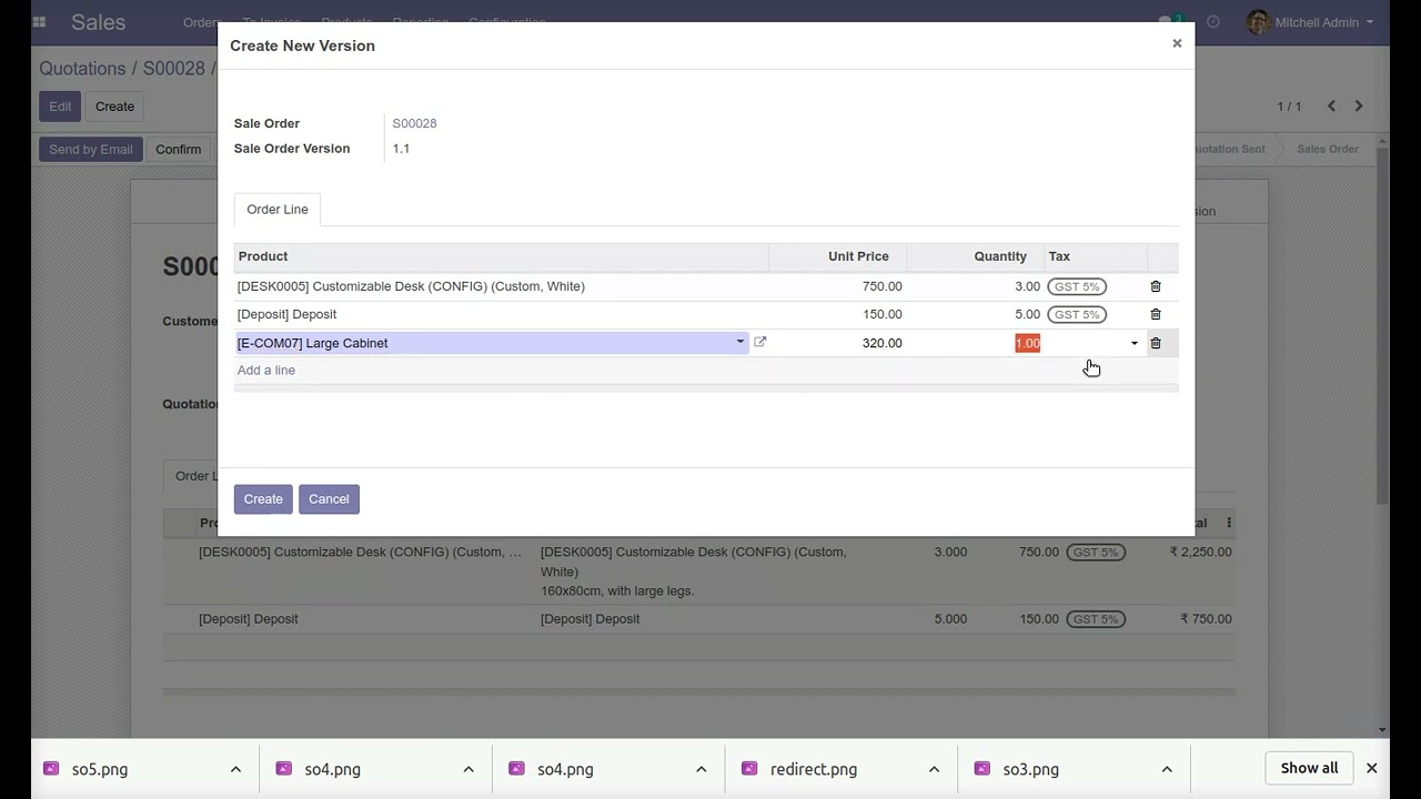 Odoo Saleorder Version App