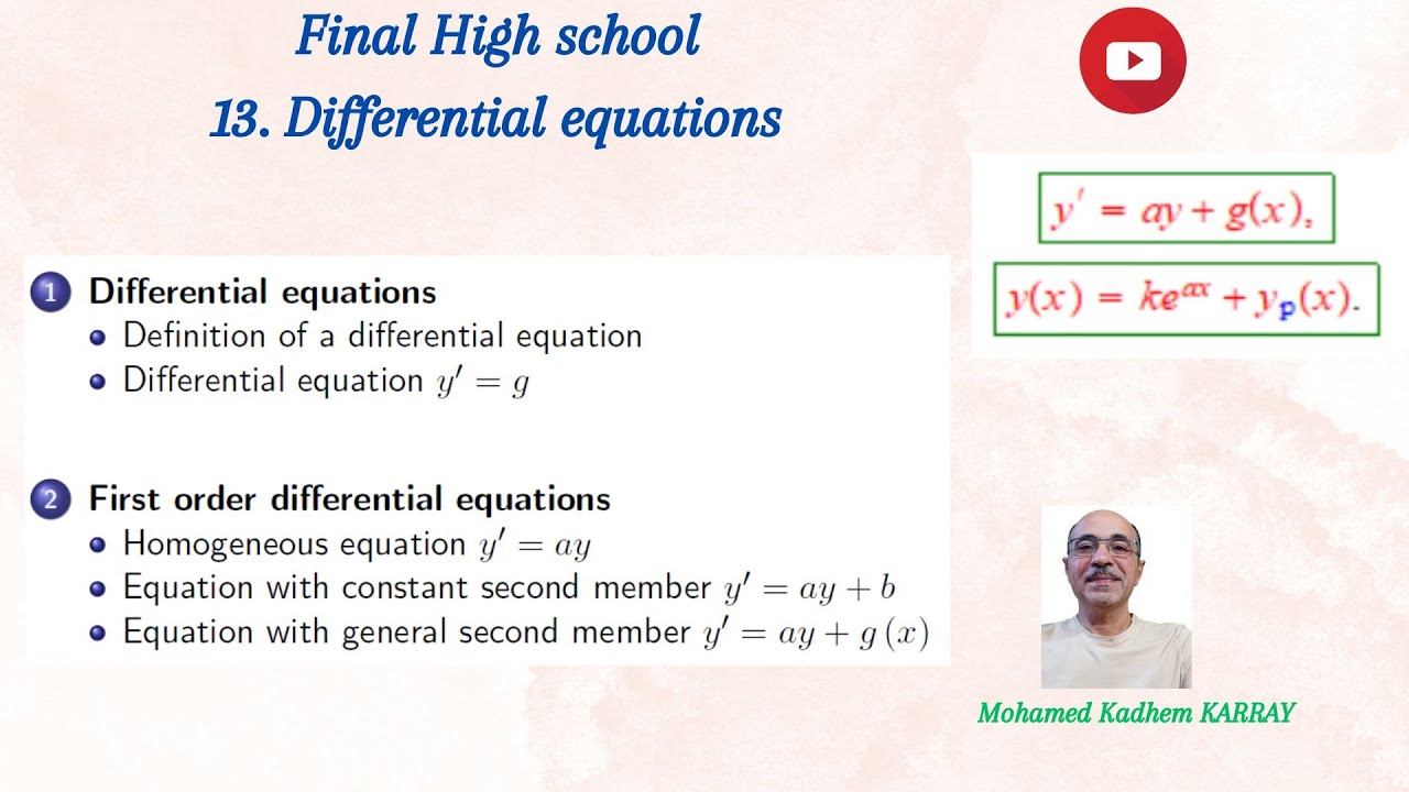HIGH SCHOOL #13 | Differential equations | Maths course for Final high ...