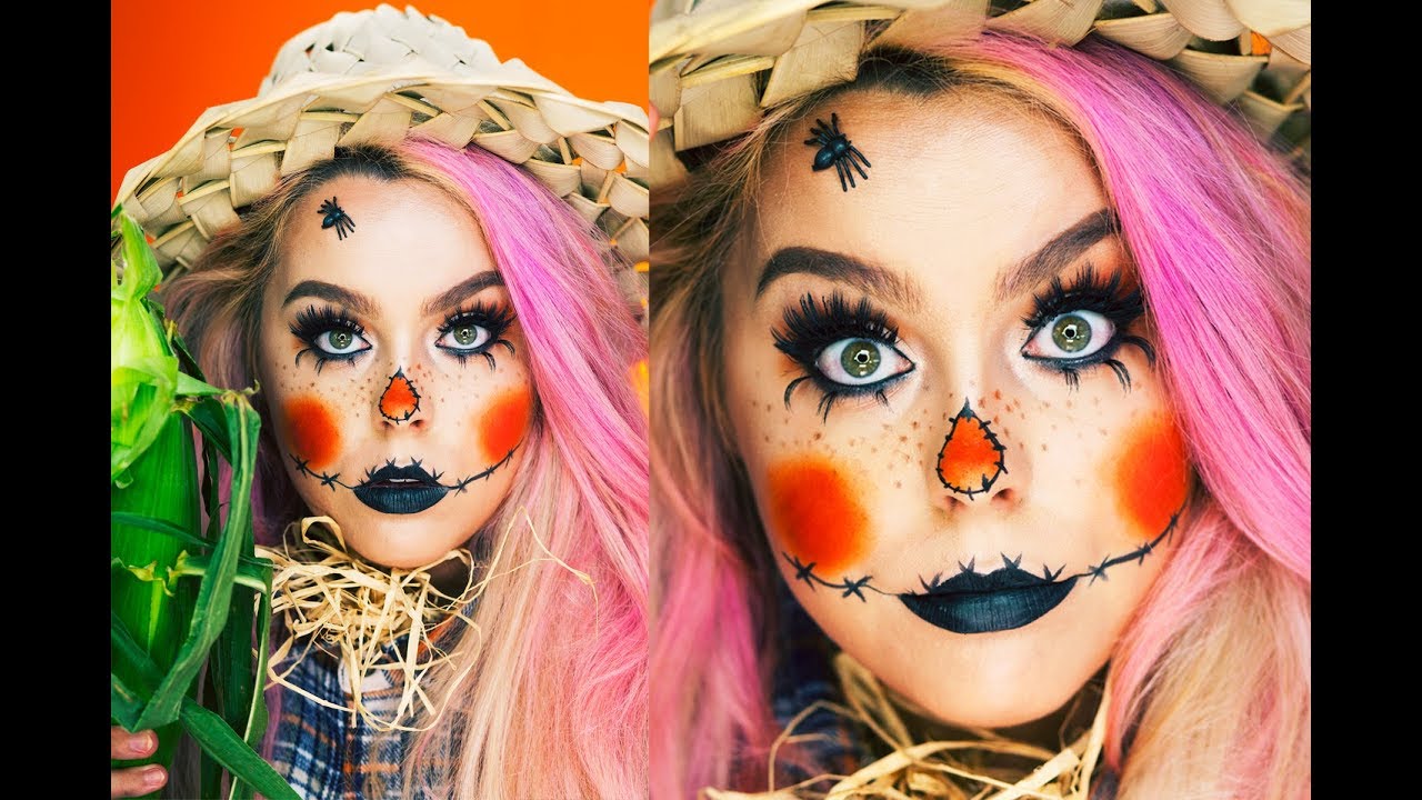 ScareCrow Halloween Makeup Look 🌽 | Nicole Matthews | - YouTube