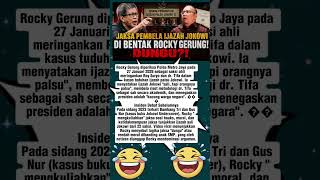 JAKSA PEMBELA IJAZAH JOKOWI DI BENTAK ROCKY GERUNG! DUNGU?!