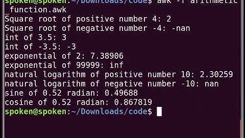 Built-in Functions in awk - English