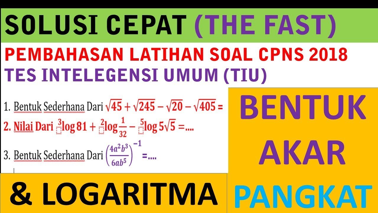 Soal Akar Di Tes Cpns 2018