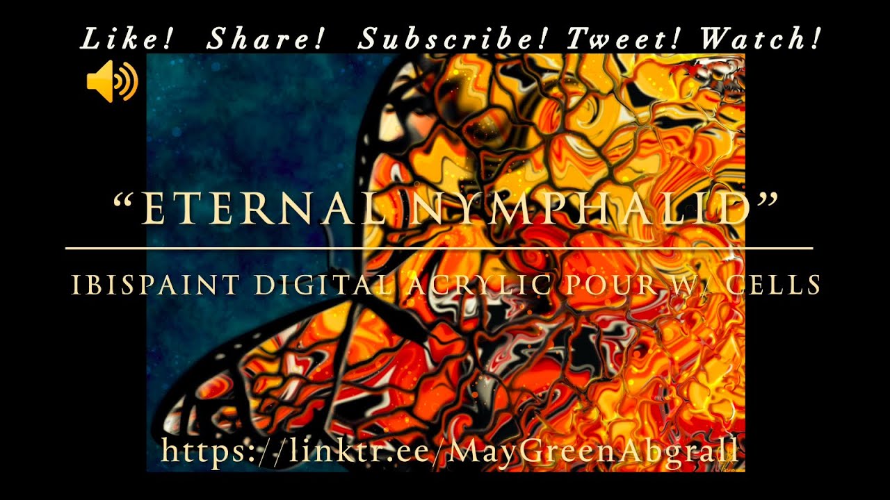"Eternal Nymphalid" Real Time Tutorial - IbisPaint Acrylic Pour w/ Cells - Digital Fluid Art