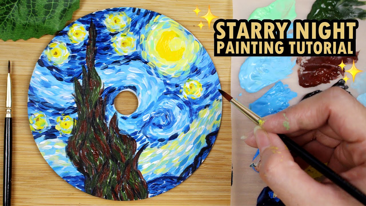 How to Paint The Starry Night by Vincent van Gogh on CD Tutorial ...