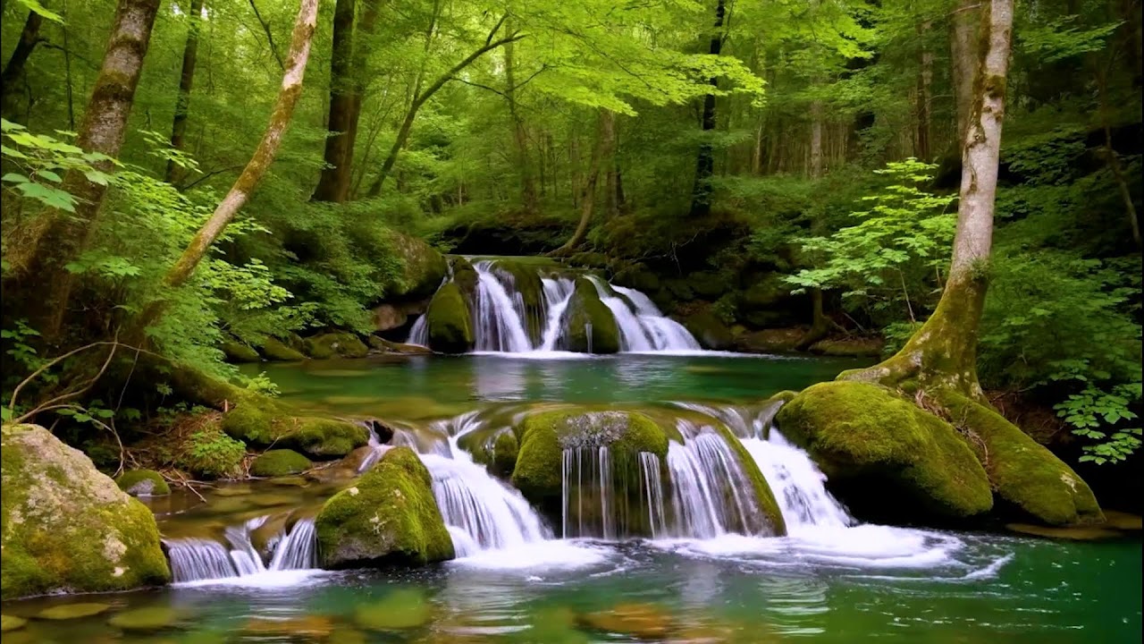Serene Forest Waterfall Pools — Gentle Nature Sounds for Deep Relaxation & Focus