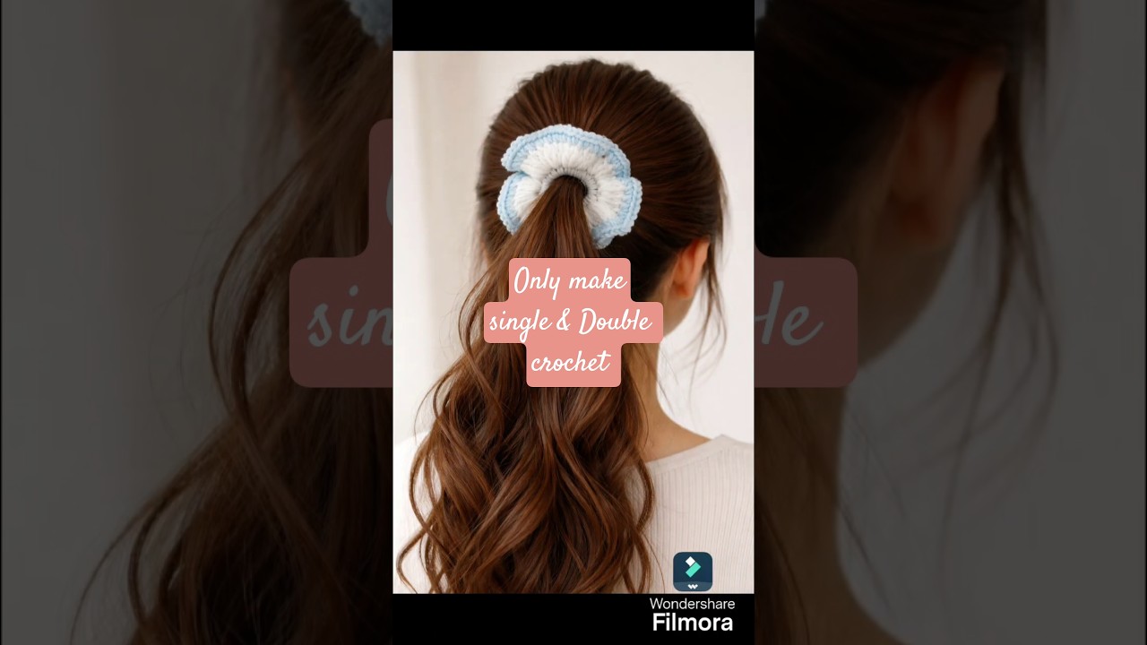 Easy Hair Scrunchie Crochet | Hair Style Beginners|How to crochet 