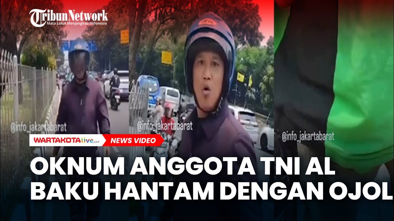 AROGAN, Oknum Anggota TNI AL Baku Hantam dengan Ojol Gara-gara Klakson