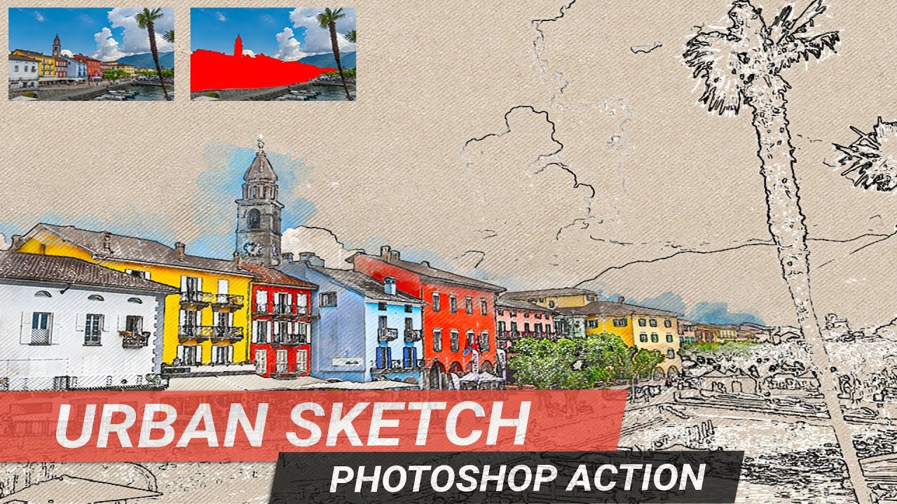 Urban Sketch Photoshop Effect (very easy)(free download)