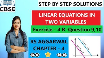 Graph of Linear Equation in Two Variables Class9 | RS Aggarwal Class 9 Ex 4B Q 9/10 Solution | #cbse