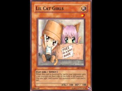 catgirl and wolf girl cards for a deak