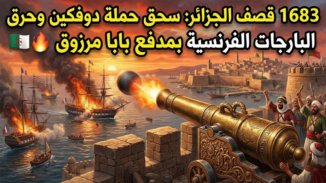 1683 قصف الجزائر: سحق حملة دوفكين وحرق البارجات الفرنسية بمدفع بابا مرزوق🔥