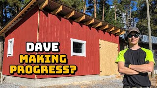 Building a wood boiler shed before the winter comes in Finland