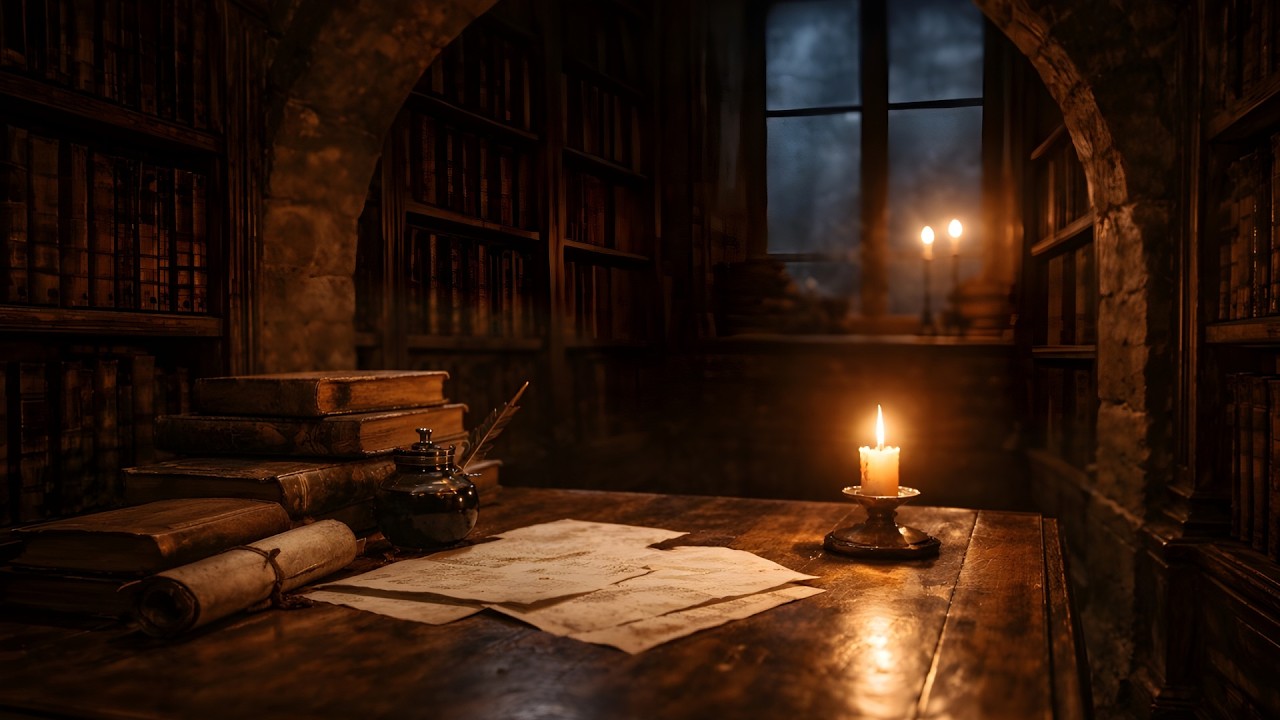 Lonely Candlelit Desk – Dark Academia Music for Reading