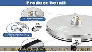 janz 14" Pressure Washer Surface Cleaner with 4 Wheels, Stainless Steel Housing, 1/4" Quick Plug, 2