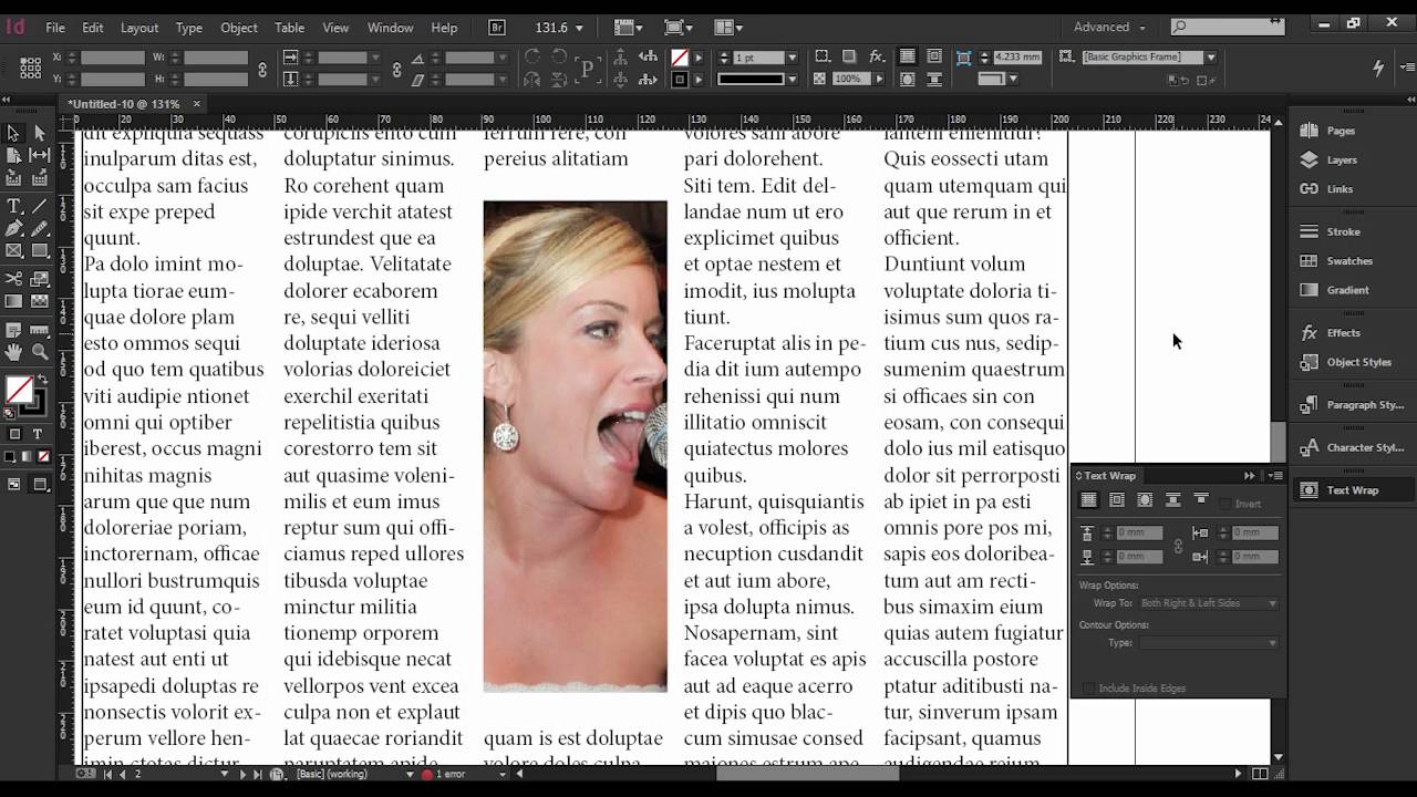 [Adobe Indesign] Texto con columnas - Ceñir texto - Alineación de ...
