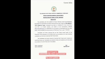 TSPSC Group-1 Preliminary exam hallticket released 👆 #tsjobs #tspsc #ytshorts