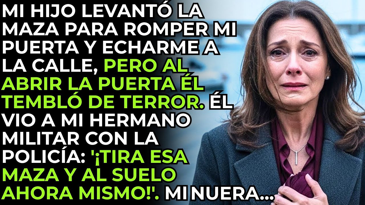 Mi Hijo Y Mi Nuera Querían Derribar Mi Puerta Con Una Maza… Pero Cuando Abrí, Quedaron Pálidos