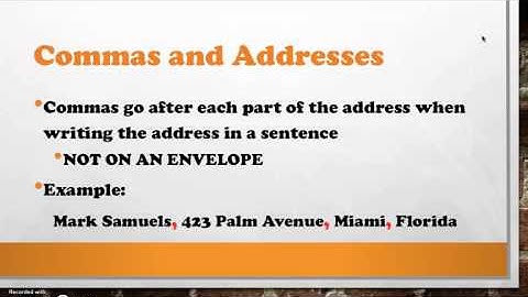 commas in addresses
