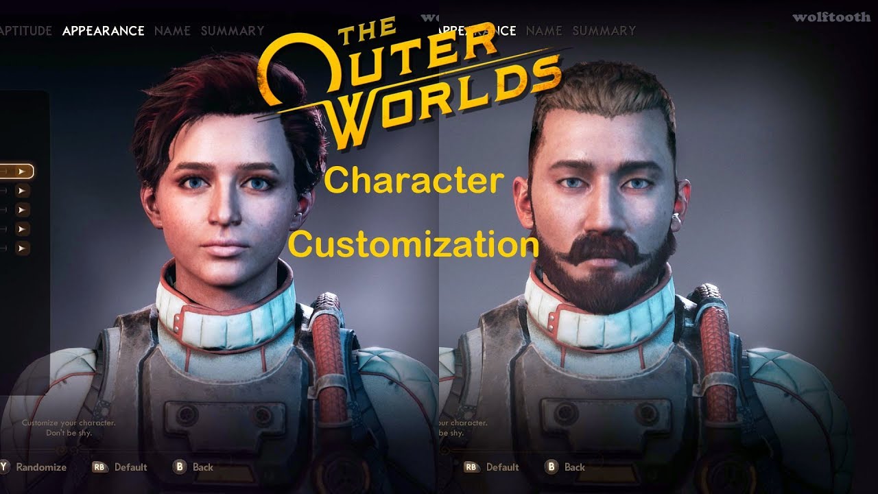 The Outer Worlds Female & Male Character Customization / All Options