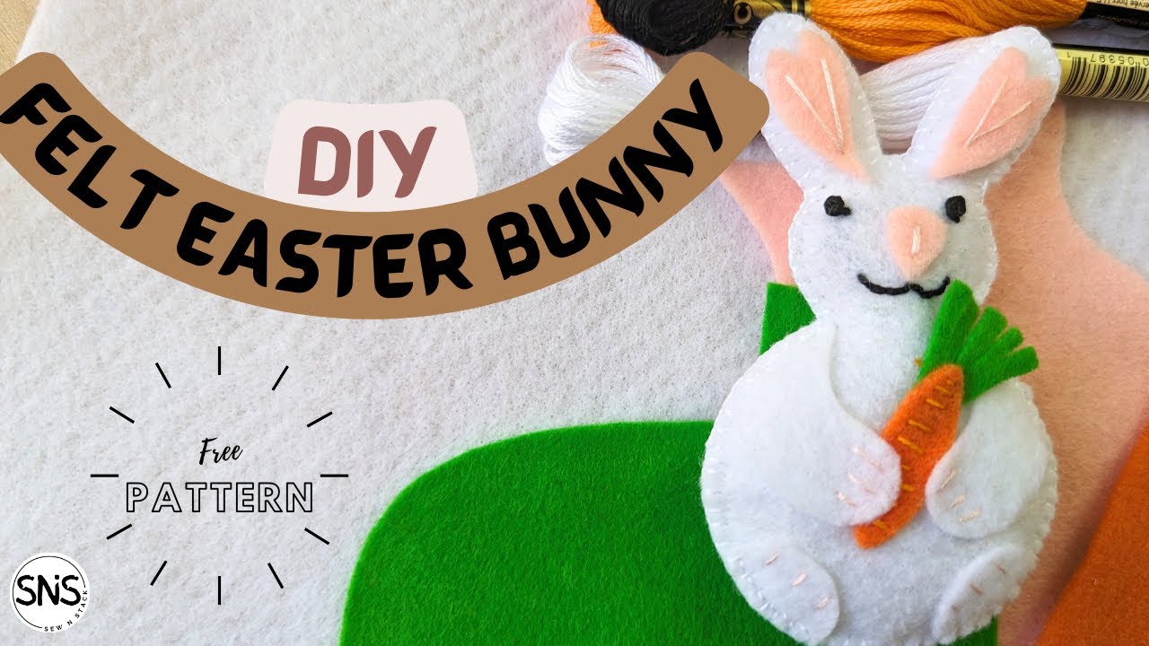 DIY felt Easter bunny sewing project - Step by step tutorial with free ...