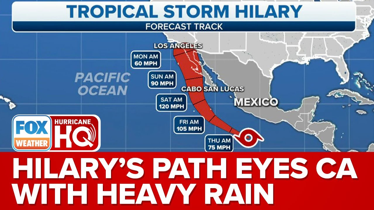 Maps: Tracking Hurricane Hilary's Path