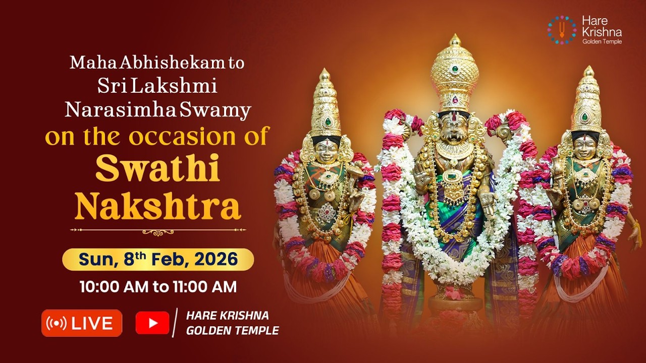 Sri Lakshmi Narasimha Swamy || Swathi Nakshatra Abhishekam || Hare Krishna Golden Temple