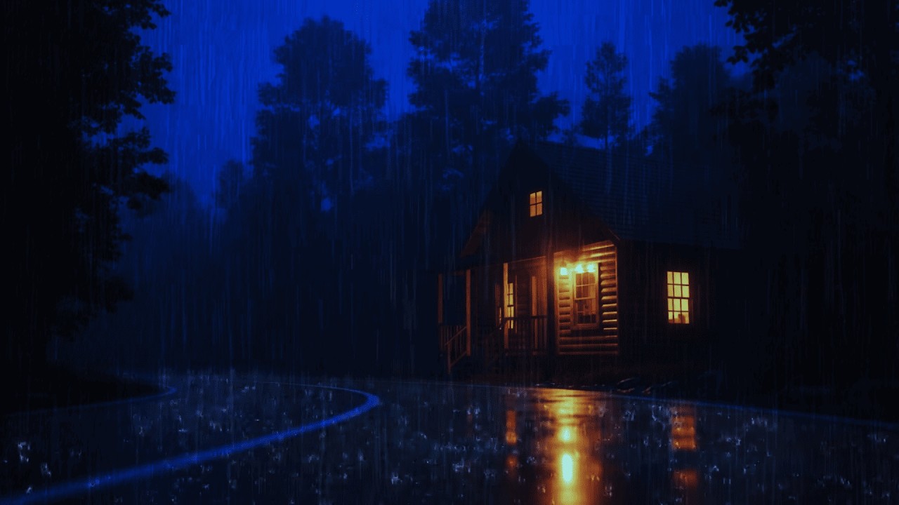 Cozy Sounds of Rain│Heavy Rain at Night│Sleep Instantly│Relax