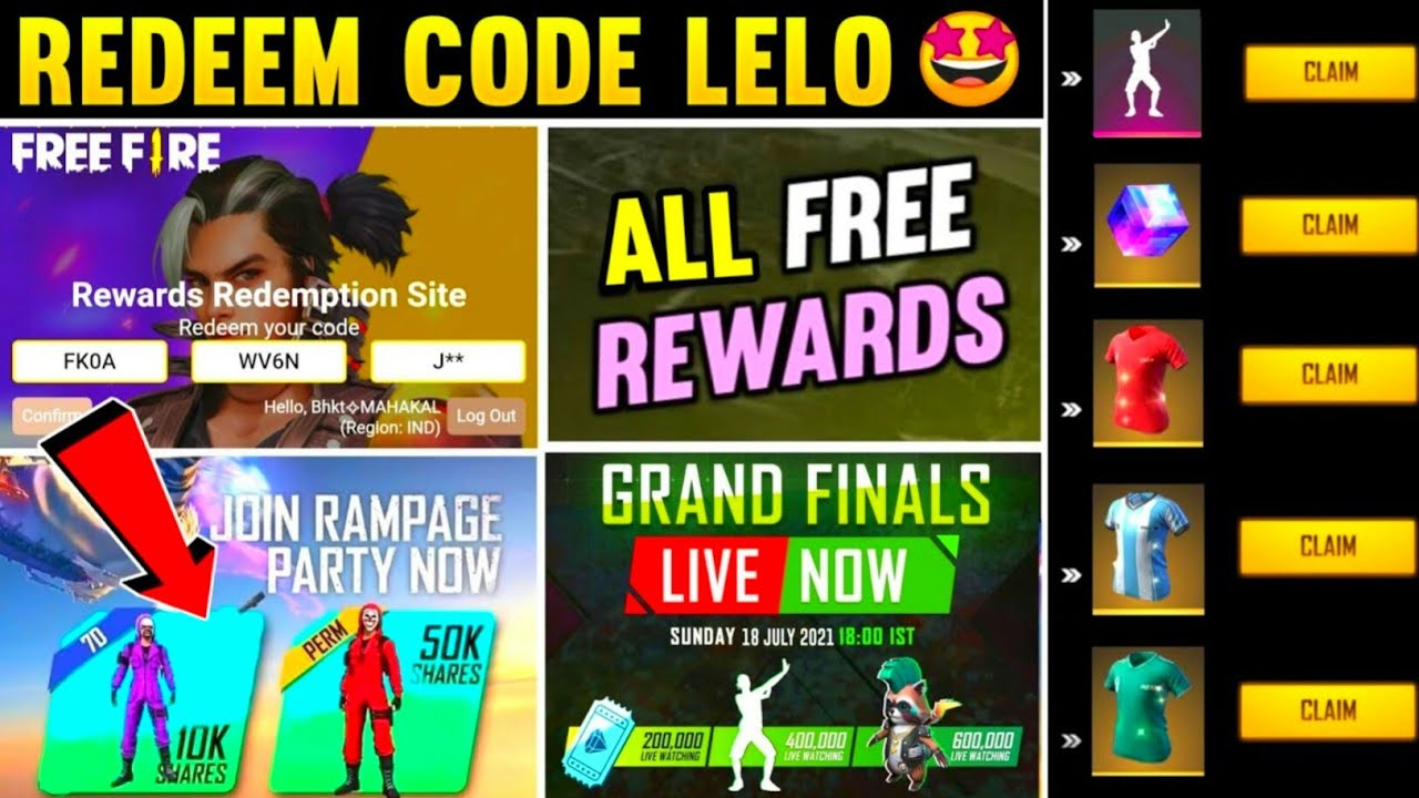 FREE FIRE REDEEM CODE TODAY 6 JULY | FREE FIRE REDEEM CODE | FF REDEEM CODE TODAY