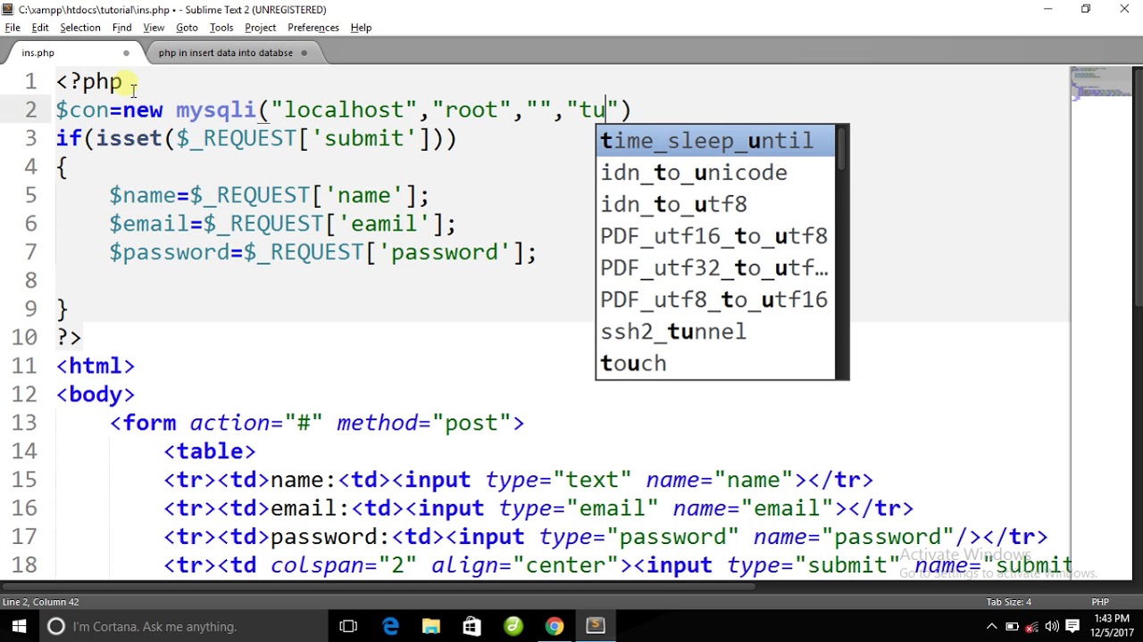 PHP & MYSQL(Insert data) - YouTube