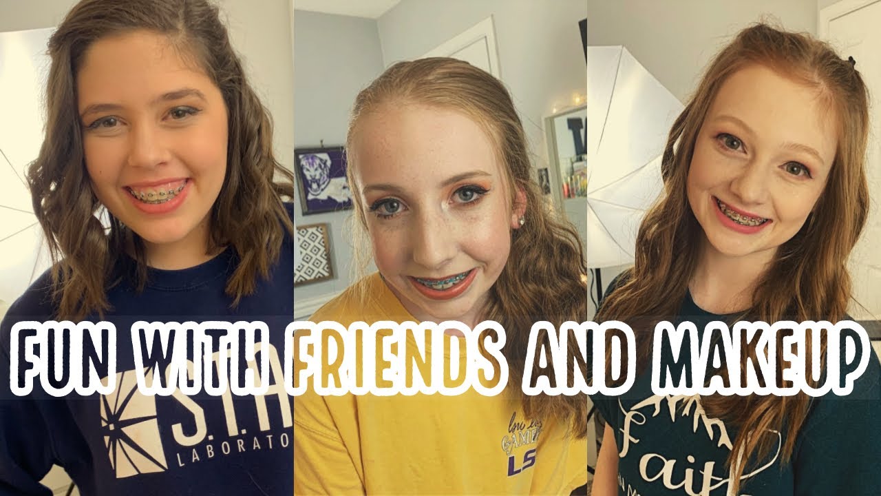Friends do each other's hair and makeup!!!!