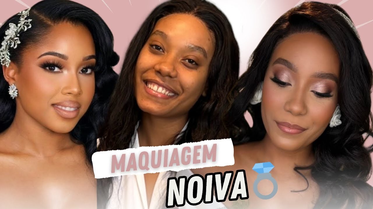 MAQUIAGEM NOIVA DE PELE NEGRA | BLINDADA, ESFUMADO COM BRILHO, SOBRANCELHA FIO A FIO, MAKE 2024