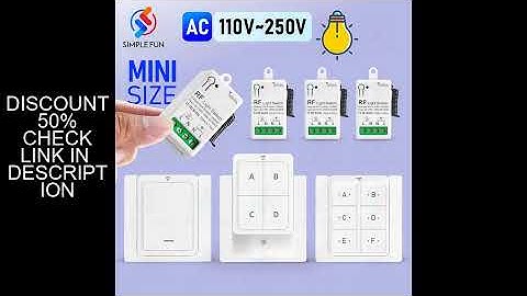 433Mhz Wireless Remote Control Light Switch 110V 220V 230V 10A Small Size Relay Module Wireless Wall