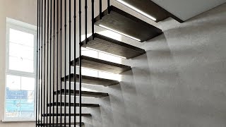 видео: Консольная лестница в частном доме. Как сделать красиво! картинка: Консольная лестница в частном доме. Как сделать красиво!