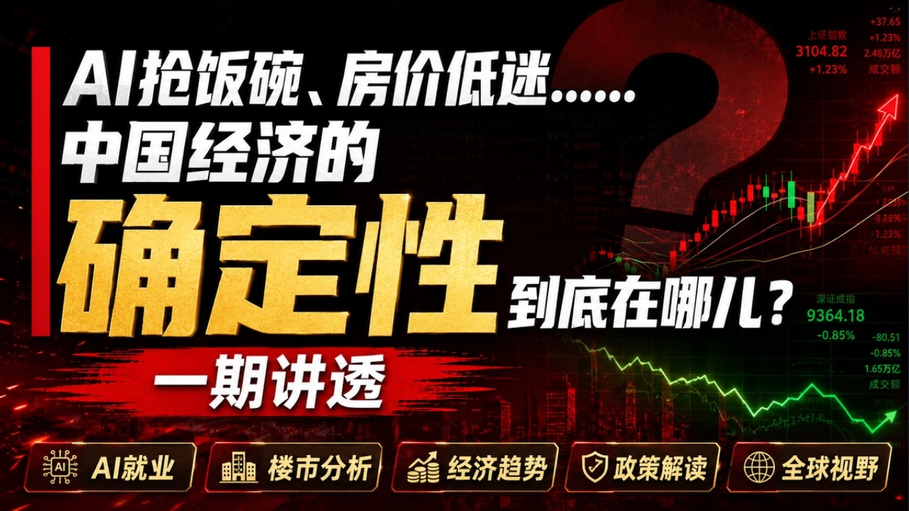 【宏观深度】AI抢饭碗、房价低迷……中国经济的确定性到底在哪儿？一期讲透 - YouTube