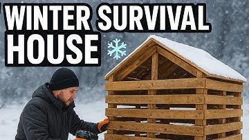 “Winter Survival House 🏠❄️ Built from Pallets!”