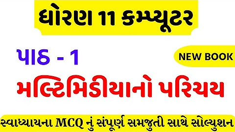 std 11 computer chapter 1 swadhyay MCQ || std 11 computer ch 1 MCQ solution || dhoran 11 computer