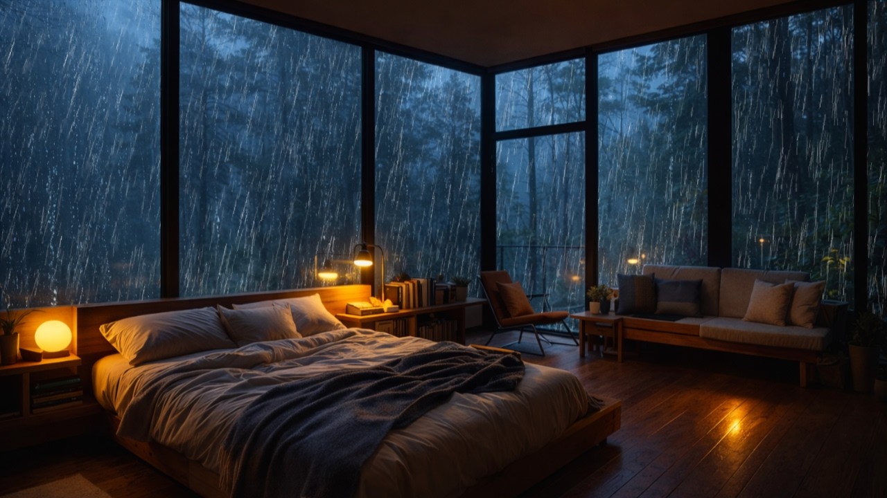 Cozy Night Rain ASMR 🌧️ Deep Sleep Rain Sounds for Insomnia and Anxiety Relief