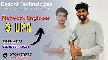 Network Engineer Placement 🎉 | Seshashai B.E EEE 2024 | 3 LPA Package | Besant Velachery
