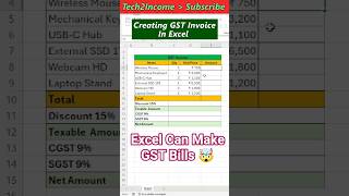 I Made a GST Invoice in Excel 💻🧾 – It’s Easier Than You Think! 😲 #excel #shorts #viral
