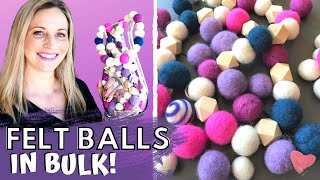 HOW TO MAKE FELT BALLS FROM WOOL ROVING IN BULK using a wet felting method // EASY FELTING TUTORIAL
